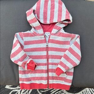 Splendid Red and Gray Striped Hoodie